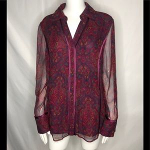 Cold Water Creek 100% Silk blouse size L